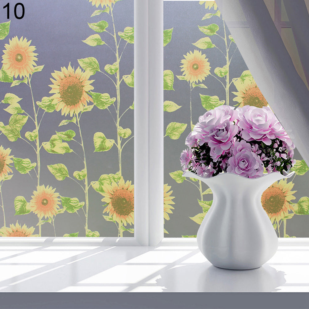 Baño mariposa burbuja flor esmerilada decorativa privacidad ventana pegatina película