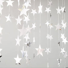 Cargar imagen en el visor de la galería, 4m Estrellas de cinco puntas Efecto espejo Colgante Cadena de papel Fiesta Hogar Decoración DIY

