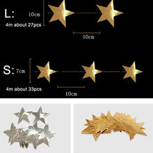Cargar imagen en el visor de la galería, 4m Estrellas de cinco puntas Efecto espejo Colgante Cadena de papel Fiesta Hogar Decoración DIY
