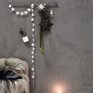 4m Estrellas de cinco puntas Efecto espejo Colgante Cadena de papel Fiesta Hogar Decoración DIY
