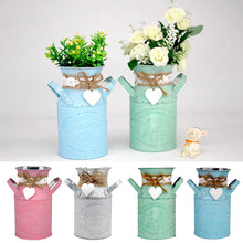 Load image into Gallery viewer, Round Cylindrical Flower Plant Pot Planter Iron Art Garden Living Room Decor
