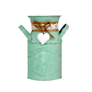 Round Cylindrical Flower Plant Pot Planter Iron Art Garden Living Room Decor