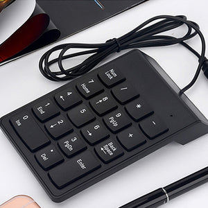 Teclado numérico con cable Mini USB de 18 teclas teclado numérico para PC ordenador portátil
