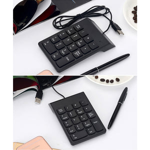 Teclado numérico con cable Mini USB de 18 teclas teclado numérico para PC ordenador portátil