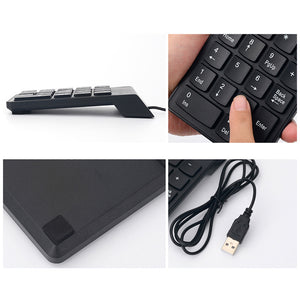Teclado numérico con cable Mini USB de 18 teclas teclado numérico para PC ordenador portátil