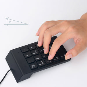 Teclado numérico con cable Mini USB de 18 teclas teclado numérico para PC ordenador portátil