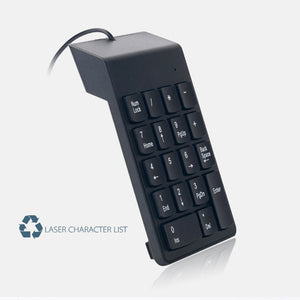 Teclado numérico con cable Mini USB de 18 teclas teclado numérico para PC ordenador portátil