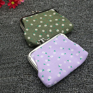 Bolso de mano de doble capa a la moda de 4 pulgadas, estuche para monedas, monedero con girasol, Mini billetera