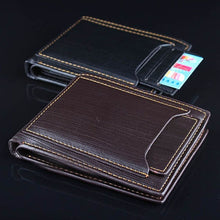 Load image into Gallery viewer, Men Fashion Faux Leather Business Casual Bifold Credit Card Slots Wallet Purse
