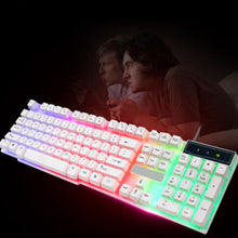 Load image into Gallery viewer, Colorful Rainbow LED Illuminated Backlight USB Wired Desktop Gaming Keyboard
