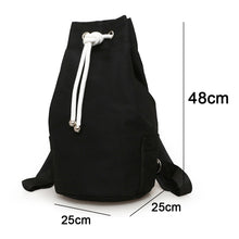 Load image into Gallery viewer, Men&#39;s Solid Color Drawstring Canvas Large Capacity Bucket Bag Casual Backpack
