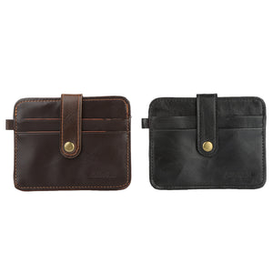 Men's Faux Leather Slim Money Clip Wallet ID Credit Card Holder Button Case