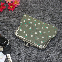 Cargar imagen en el visor de la galería, Bolso de mano de doble capa a la moda de 4 pulgadas, estuche para monedas, monedero con girasol, Mini billetera
