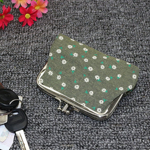 Bolso de mano de doble capa a la moda de 4 pulgadas, estuche para monedas, monedero con girasol, Mini billetera