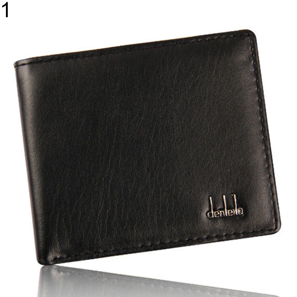 Cartera plegable de piel sintética para hombre, tarjetero de crédito/identificación, monedero corto y delgado