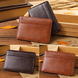 Men's Fashion Magic Faux Leather Slim Wallet Money Clip Card Holder Purse