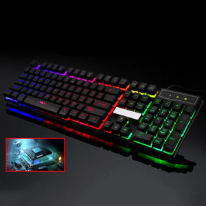 Colorful Rainbow LED Illuminated Backlight USB Wired Desktop Gaming Keyboard
