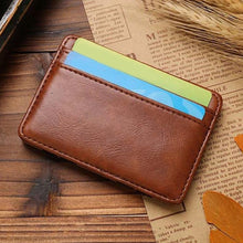 Load image into Gallery viewer, Men Vintage Faux Leather Money Clip Card Holder Pocket Slim Bifold Magic Wallet
