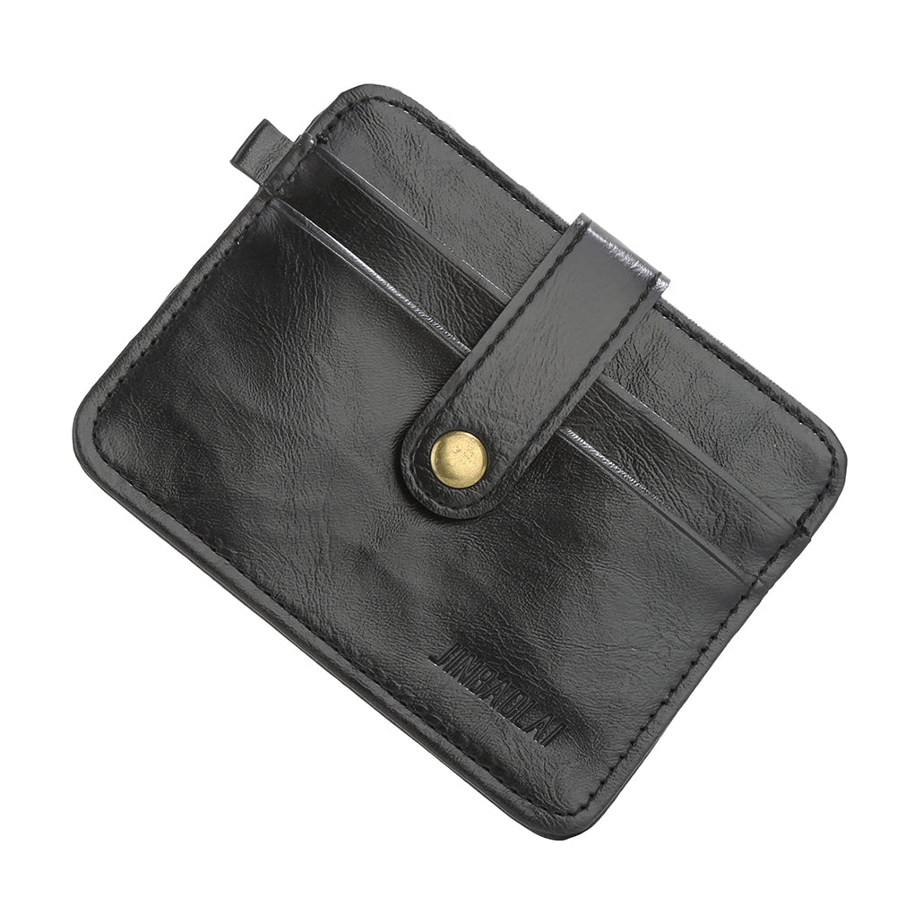 Men's Faux Leather Slim Money Clip Wallet ID Credit Card Holder Button Case