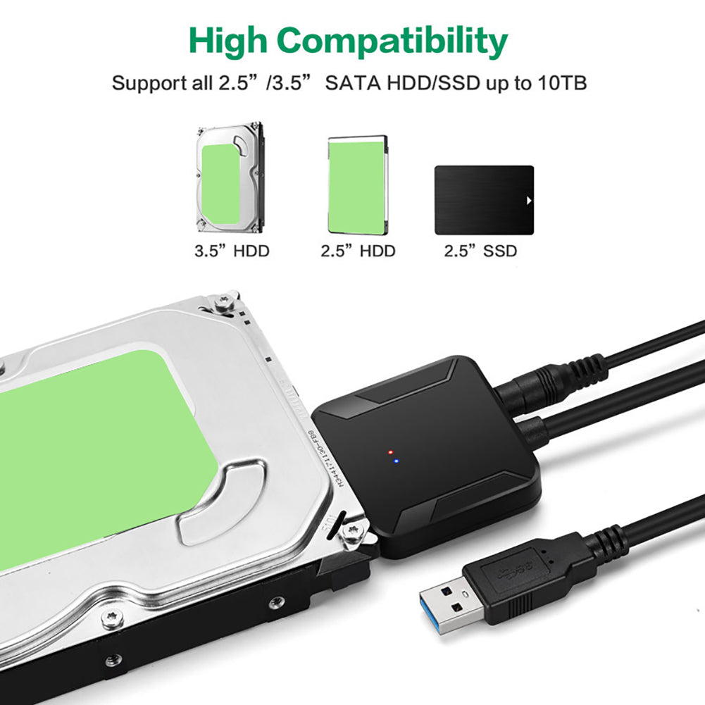 Adaptador de línea de Cable convertidor de disco duro SATA a USB 3,0 2,5/3,5 HDD SSD