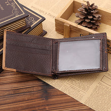 Load image into Gallery viewer, Men Coffee Full-Grain Leather Bifold Wallet Credit Card Holder Slim Coin Purse
