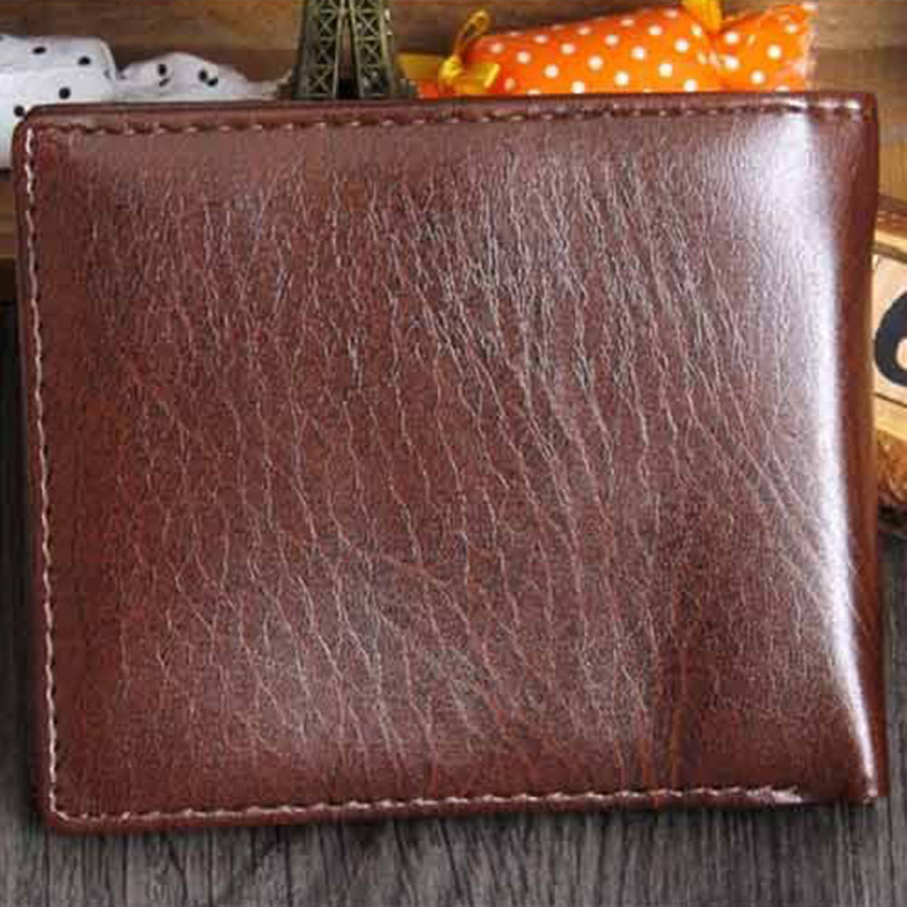 Cartera plegable de piel sintética para hombre, tarjetero de crédito/identificación, monedero corto y delgado