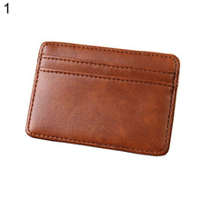 Load image into Gallery viewer, Men Vintage Faux Leather Money Clip Card Holder Pocket Slim Bifold Magic Wallet
