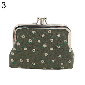 Bolso de mano de doble capa a la moda de 4 pulgadas, estuche para monedas, monedero con girasol, Mini billetera