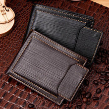 Load image into Gallery viewer, Men Fashion Faux Leather Business Casual Bifold Credit Card Slots Wallet Purse
