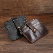 Load image into Gallery viewer, Men&#39;s Faux Leather Slim Money Clip Wallet ID Credit Card Holder Button Case
