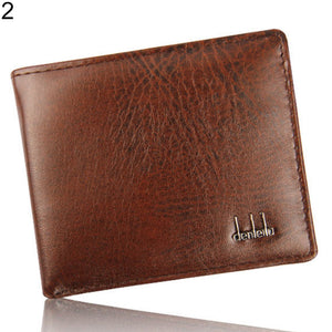 Men's Faux Leather Bifold Wallet Credit/ID Card Coin Holder Slim Short Purse
