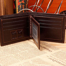 Load image into Gallery viewer, Men Fashion Faux Leather Business Casual Bifold Credit Card Slots Wallet Purse
