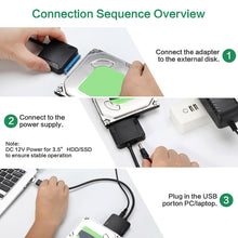 Load image into Gallery viewer, SATA to USB 3.0 2.5/3.5 HDD SSD Hard Drive Disk Converter Cable Line Adapter
