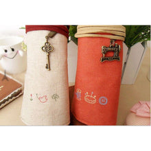 Load image into Gallery viewer, Creative Canvas Stationery Bag Pen Pencil Holder Roll Up Brush Makeup Case Pouch
