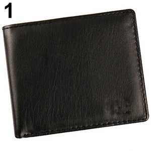 Men's Faux Leather Wallet Coin Card Money Holder Horizontal Bifold Slim Purse