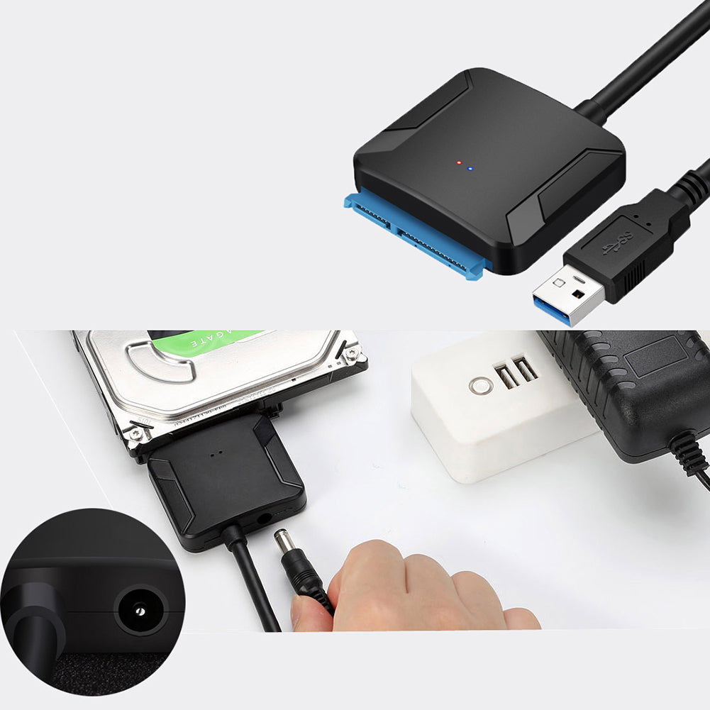 Adaptador de línea de Cable convertidor de disco duro SATA a USB 3,0 2,5/3,5 HDD SSD