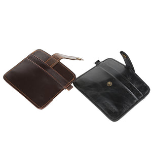 Men's Faux Leather Slim Money Clip Wallet ID Credit Card Holder Button Case