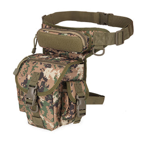 Men's Military Camouflage Drop Leg Bag Panel Utility Waist Belt Pouch Pack