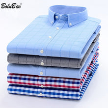 Cargar imagen en el visor de la galería, BOLUBAO, camisa a cuadros de negocios para hombre, decoración de botones de varios estilos, camisas de manga larga, vestido de fiesta de noche, camisas para hombre
