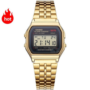 Reloj Casio, reloj dorado, conjunto para hombre, marca de lujo, LED digital, resistente al agua, reloj de cuarzo para hombre, reloj de pulsera deportivo militar, reloj masculino