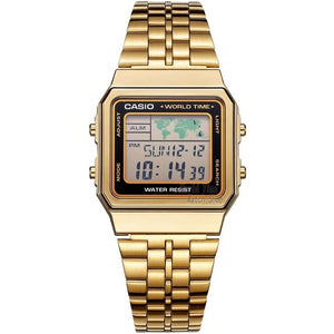 Reloj Casio, reloj dorado, conjunto para hombre, marca de lujo, LED digital, resistente al agua, reloj de cuarzo para hombre, reloj de pulsera deportivo militar, reloj masculino