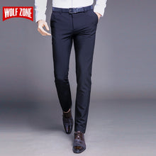 Load image into Gallery viewer, Fashion New High Quality Cotton Men Pants Straight Spring and Summer Long Male Classic Business Casual Trousers Full Length Mid
