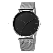 Load image into Gallery viewer, Relógio de luxo masculino relógio de malha ultra-fino aço inoxidável pulseira preta relógios de pulso masculino reloj hombre relogio masculino
