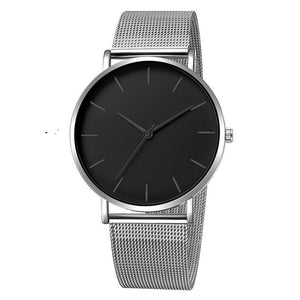Relógio de luxo masculino relógio de malha ultra-fino aço inoxidável pulseira preta relógios de pulso masculino reloj hombre relogio masculino