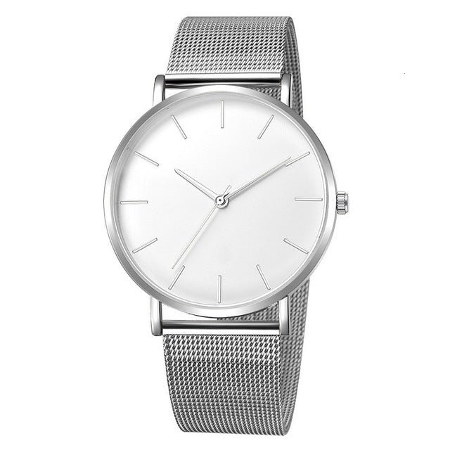Relógio de lujo masculino relógio de malha ultrafino aço inoxidável pulseira preta relógios de pulso masculino reloj hombre relogio masculino