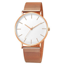 Load image into Gallery viewer, Relógio de luxo masculino relógio de malha ultra-fino aço inoxidável pulseira preta relógios de pulso masculino reloj hombre relogio masculino

