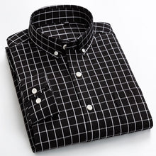 Load image into Gallery viewer, Men&#39;s Casual Long Sleeve Checkered Dress Shirts Standard-fit Comfortable Soft 100% Cotton Button-down Plaid Striped Tops Shirt
