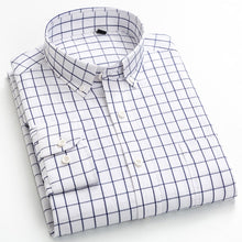 Load image into Gallery viewer, Men&#39;s Casual Long Sleeve Checkered Dress Shirts Standard-fit Comfortable Soft 100% Cotton Button-down Plaid Striped Tops Shirt
