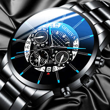 Load image into Gallery viewer, Mode hommes en acier inoxydable montre de luxe calendrier Quartz montres montre professionnelle décontractée pour homme horloge Relogio Masculino
