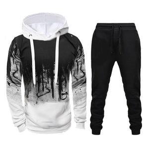 Winter Brand Tracksuit Casual Hoodies For Men Sportswear Two Piece Sets Of Thick Red Sweatshirt + Pants Sport Suit Plus 4XL